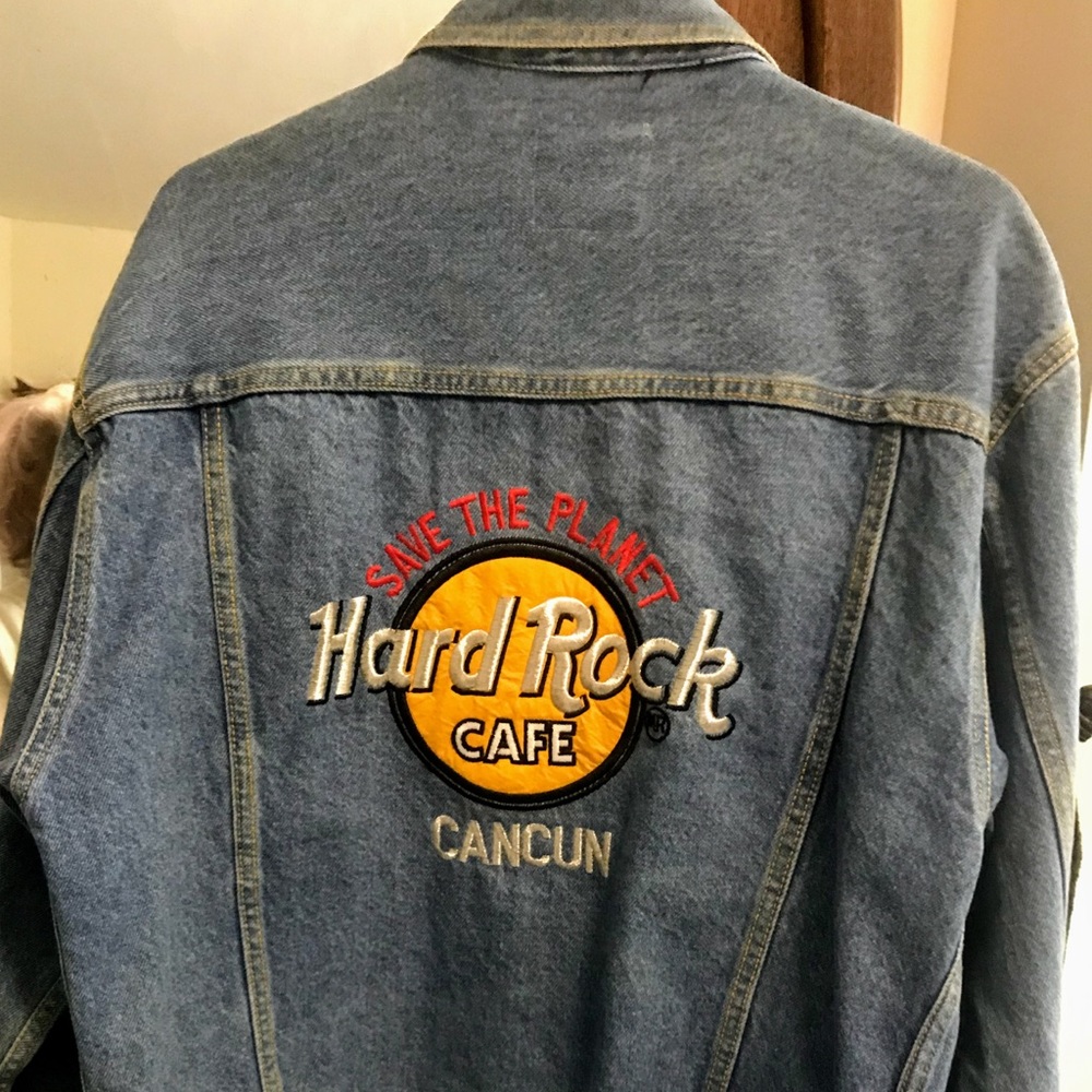 Vintage 1992 Hard Rock Cancun Jean Jacket.